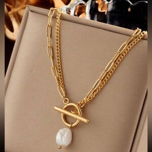 Stainless Steel Intricate Gold Chain Necklace with Clasp